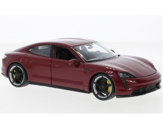 PORSCHE Taycan Turbo S, dark red