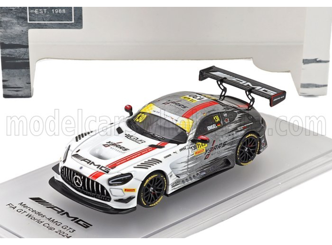 MERCEDES BENZ Amg Gt3 Evo 6.2l V8 Team Gmr №130 Winner Fia Gt World Cup Macau (2024) Maro Engel, White Grey Black