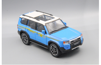 TOYOTA Land Cruiser 250 (Prado), бело-голубой, 21 см.