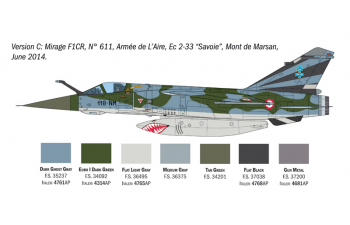 Сборная модель DASSAULT AVIATION Mirage F1 C/cr Military Airplane 1969