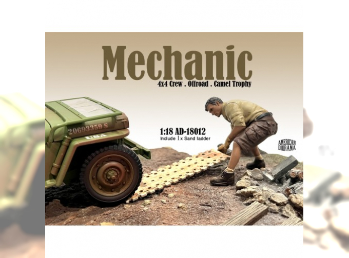 FIGURES MECCANICO - MAN MECHANIC CREW 4x4 OFFROAD CAMEL TROPHY 2, BEIGE BROWN