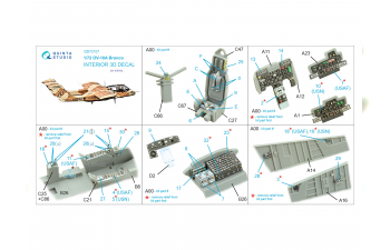 3D Декаль интерьера кабины OV-10A Bronco (ICM)