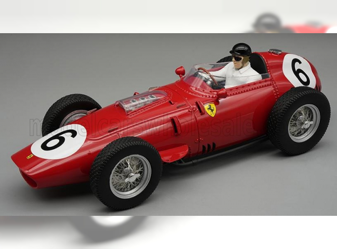 FERRARI F1 Dino 246/256 Team Scuderia Ferrari №6 2nd Avus Germany Gp (with Pilot Figure) (1959) Daniel Gurney, Red