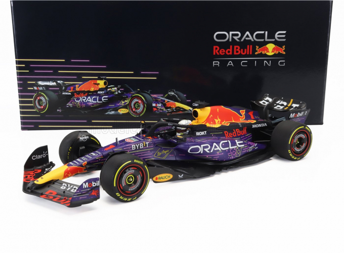 RED BULL F1 Rb19 Team Oracle Red Bull Racing №1 World Champion Winner Las Vegas Usa Gp (2023) Max Verstappen, Purple Yellow Red