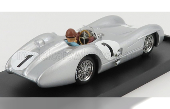 MERCEDES BENZ F1 W196c N 1 British Gp Juan Manuel Fangio 1954 World Champion - With Driver Figure, Silver