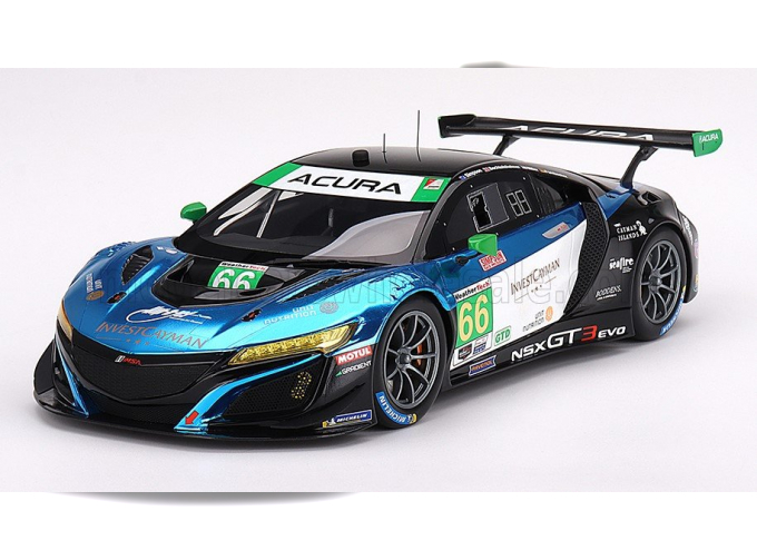 ACURA Nsx Gt3 Evo22 Team Gradient Racing N66 Imsa 24h Daytona (2023) M.Farnbacher - K.Legge - M.Miller - S.Monk, White Green