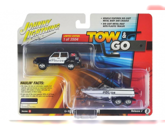 JEEP Cherokee XJ Police с лодкой и прицепом