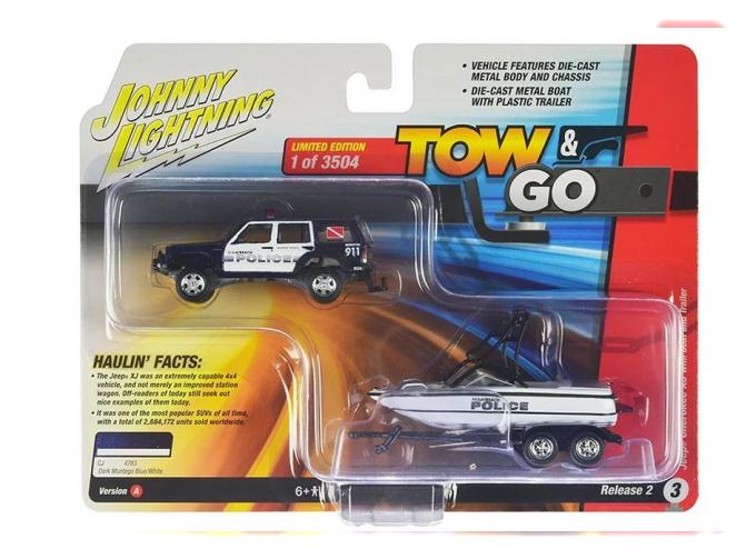 JEEP Cherokee XJ Police с лодкой и прицепом