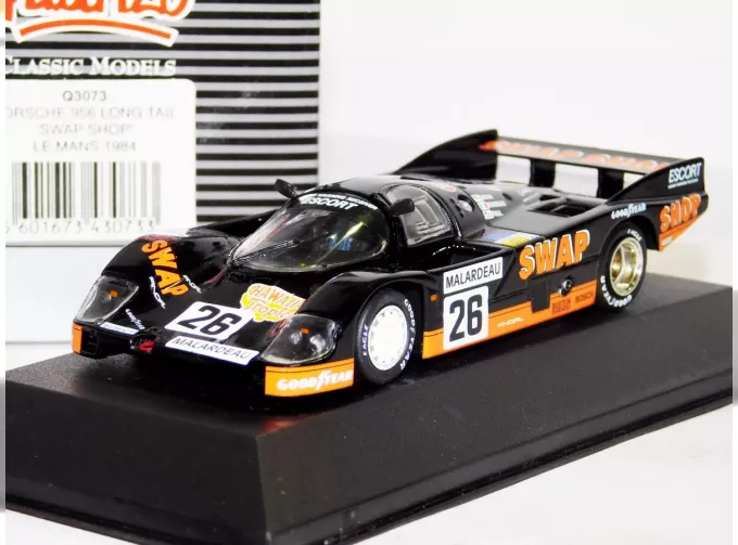 PORSCHE 956 Long Tail "Swap Shop" Le mans 1984 #26, black / orange