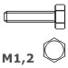 Винт с шестигранной головкой (кол-во 20 шт.). Материал: латунь. Hex head screws M1,2 L=4 D=0,8 S=2