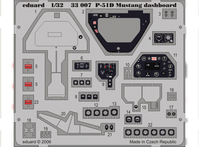 Фототравление P-51D dashboard