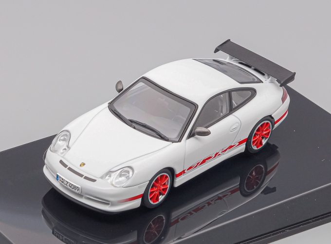 PORSCHE 911 GT3 RS (2004), white with red stripe on two sides