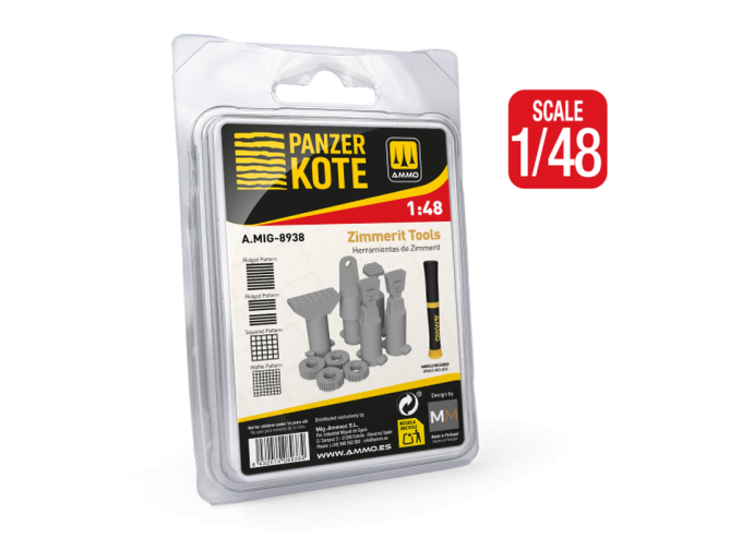 Инструмент для создания циммерита на моделях немецкой техники в 1:48 масштабе / Panzer Kote Zimmerit Tool for 1:48 WWII German Vehicles Tool