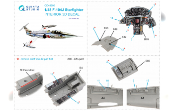 3D Декаль интерьера кабины F-104J (Kinetic)