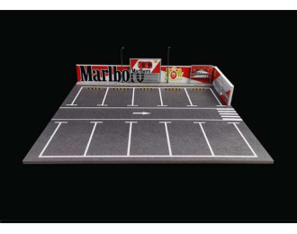 Diorama *Marlboro parking lot*, red/white/grey