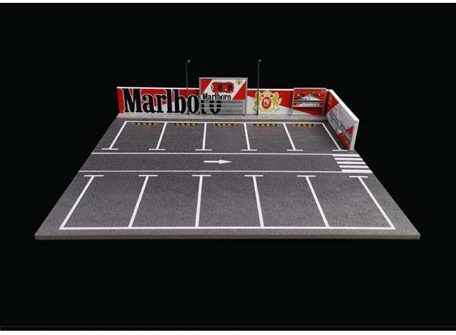 Diorama *Marlboro parking lot*, red/white/grey