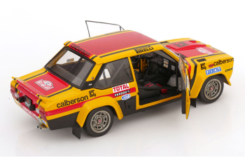 FIAT 131 Abarth Team Calberson №12 7th Rally Montecarlo (1980) Michelle Mouton - Annie Arrii, Yellow Black Red