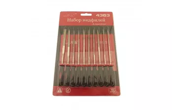 Набор надфилей с ручками, алмазные, 10 шт., блистер + чехол
