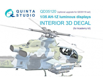 3D Декаль интерьера кабины AH-1Z включенные дисплеи для наборов QD+35119/QDS-35119 (Academy)