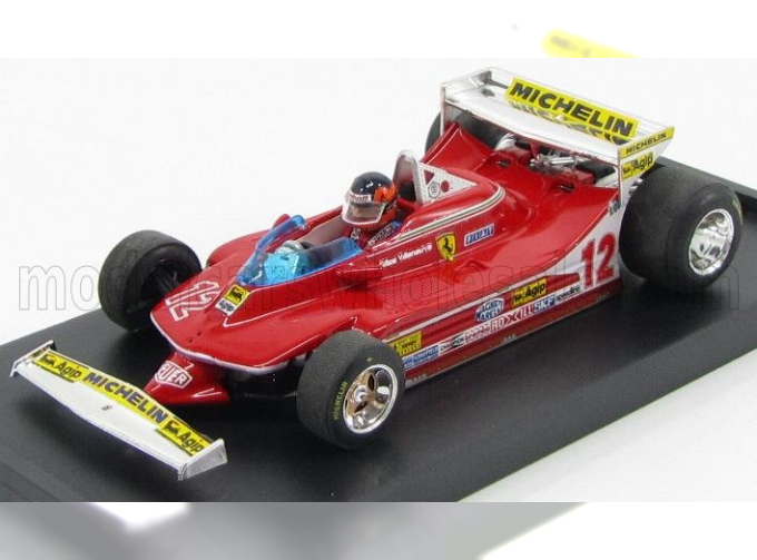 FERRARI F1 312t4 N12 Prove Ala Posteriore Ovest Usa Gp (1979) Gilles Villeneuve + Pilot, red