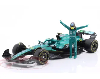 ASTON MARTIN AMR 25 #14 Fernando Alonso with figure, black / silver / turquoise 2025