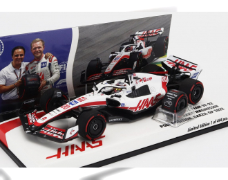 HAAS F1 Vf-22 Ferrari Team Haas N 20 Pole Position Brazilian Gp (2022) Kevin Magnussen, White Black Red