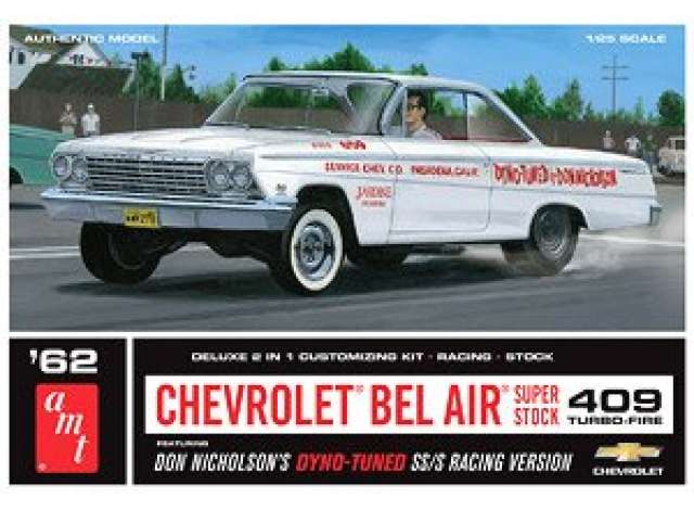 Сборная модель CHEVROLET Bel Air Super Stock Don Nicholson, white 1962