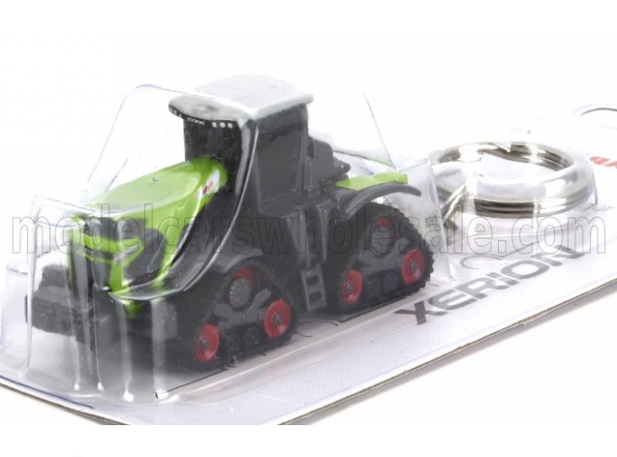 CLAAS Portachiavi - Keyring Xerion 12.650 Cingolato Tractor (2020) - Cm. 5.8, Green Grey