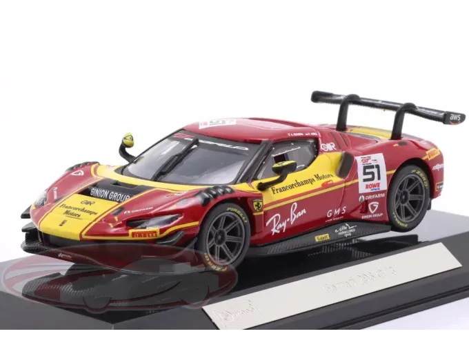 FERRARI 296 GT3, 24h Le Mans, Ferrari AF Corse, #51, A.P.Guidi/J.Calado (2025), red / yellow