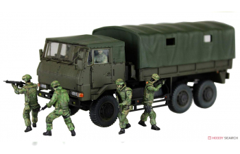 Сборная модель JGSDF 3 1/2T Truck With Addition Armor (With 4 Figures)