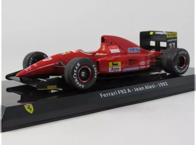 FERRARI F1 F92a №27 Season (1992) Jean Alesi - Con Vetrina - With Showcase, Red Black