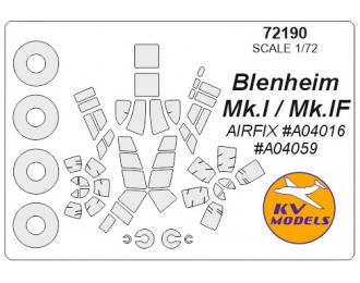 Набор масок окрасочных для Bristol Blenheim Mk.I + маски на диски и колеса