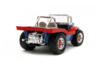 MAYERS MANX Buggy With Spiderman Figure Marvel 1964, blue / red