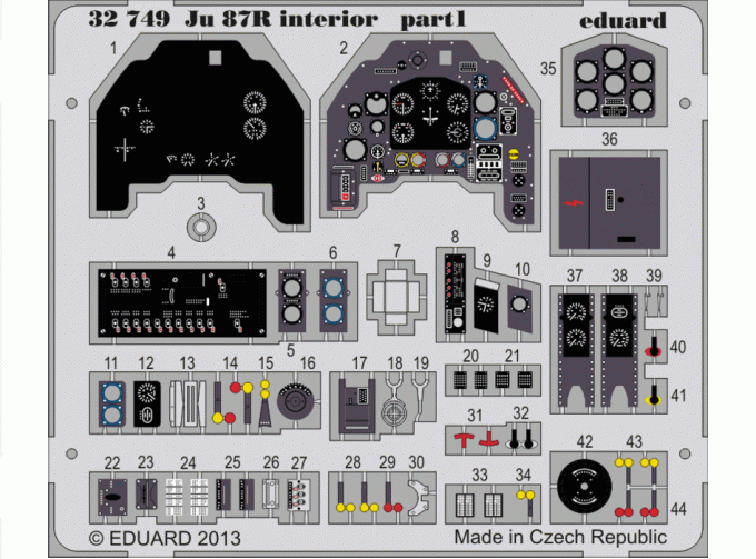 Цветное Фототравление для Ju 87R interior S.A.