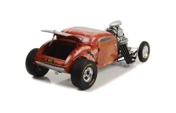 Blown Altered Coupe (1934), rusted steel red