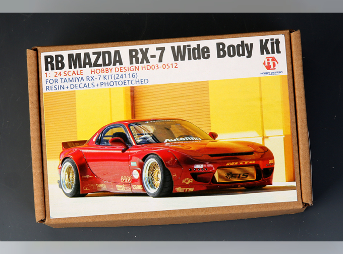 Конверсионный набор RB Mazda RX-7 Wide Body Kit для моделей Tamiya RX-7 Kit 24116 (Resin+PE+Metal parts +Decals)