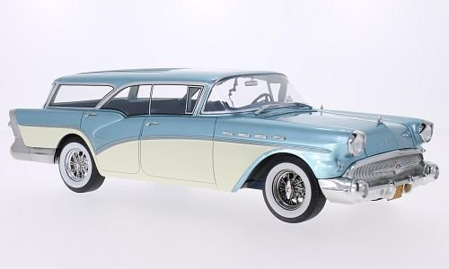 BUICK Century Caballero (1957), metallic-light blue / light beige