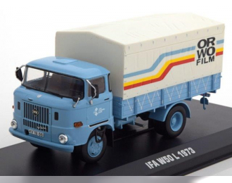 IFA W50L грузовик с тентом "Orwo Film" (1975), light blue
