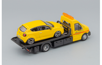 MERCEDES-BENZ Sprinter Soccorso Stradale With Alfa Romeo Mito (2010) - Carro Attrezzi - Wrecker Road Service, Yellow