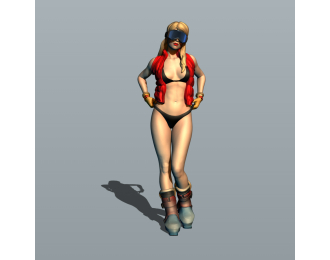 Фигурка 688 Голая лыжница, окрашенная