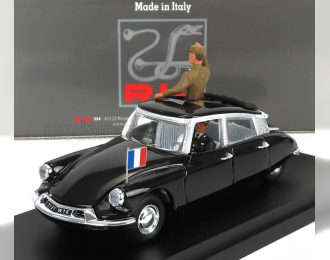CITROEN Ds19 Cabriolet With General De Gaulle And Driver Figure (1960), Black