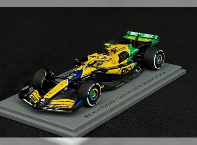 McLAREN F1 Mcl38 Team Mclaren №4 4th Monaco Gp (2024) Lando Norris, Yellow Green Black