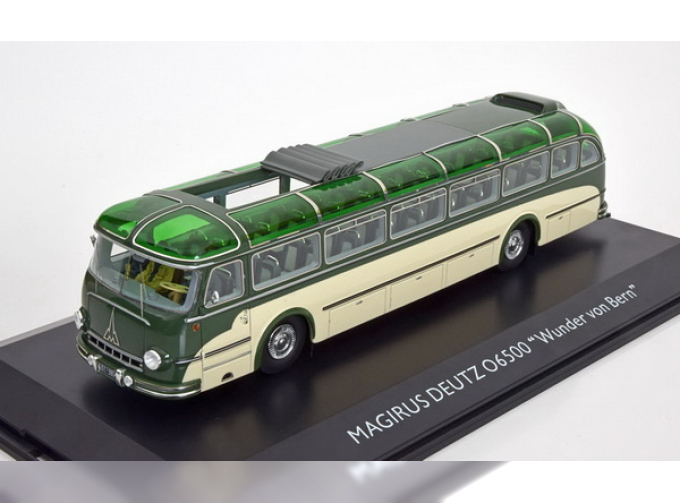 автобус MAGIRUS Deutz O6500 "Wunder von Bern" с фигурками 1954 Green/White