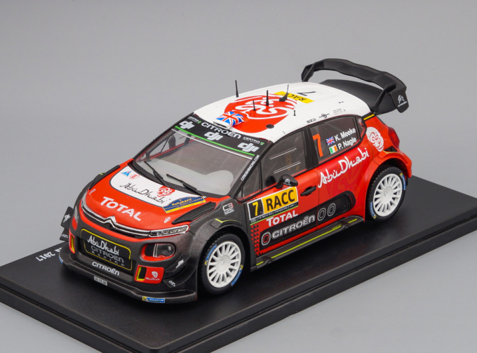 CITROEN C3 WRC Kris Meeke RallyRACC Catalunya-Costa Daurada #7 2017, red / white