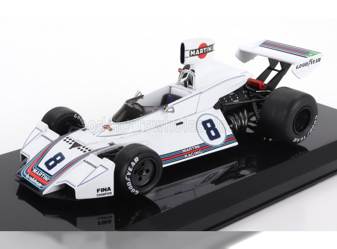 BRABHAM F1 Bt44b Team Martini Racing №8 Season (1975) Carlos Pace - Con Vetrina - With Showcase, White