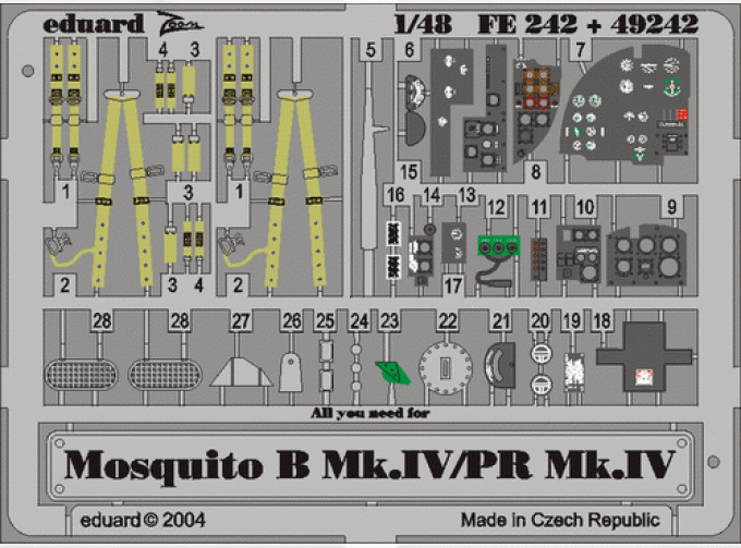 Фототравление Mosquito B. Mk. IV/ PR Mk. IV