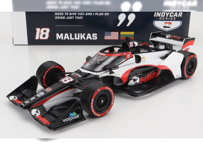 HONDA Team Dale Coyne Racing Hmd Motorsports N18 Indy 500 Indycar Series (2023) David Malukas, White Black Red