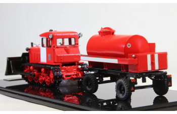 Т-74 поздний бульдозер с прицеп-бочкой (красно-белый)