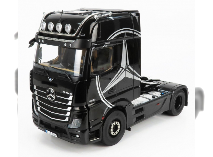 MERCEDES BENZ Actros 2 1863 Gigaspace 4x2 Mirrorcam Tractor Truck Logo Mercedes 2-assi 2018, Black