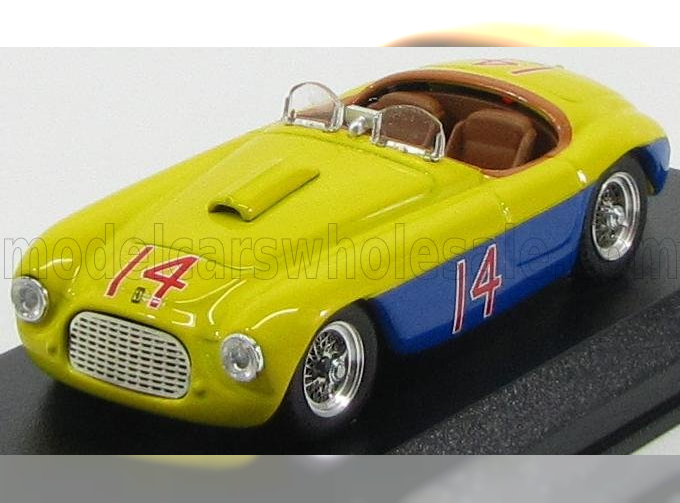 FERRARI 166mm Spider N14 Winner Mar De Plata (1950) C.Menditeguy, Yellow Blue